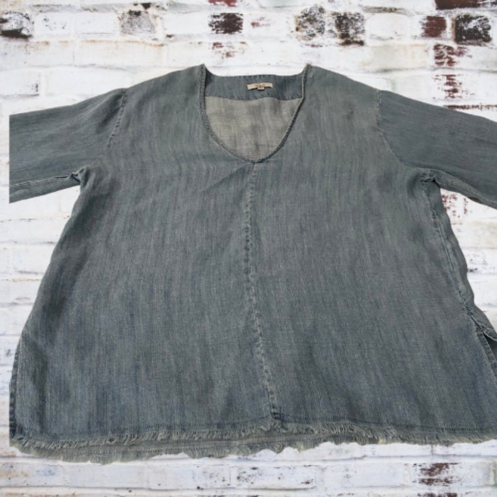 Rails Zimi Linen Blend Denim Chambray Top - image 7